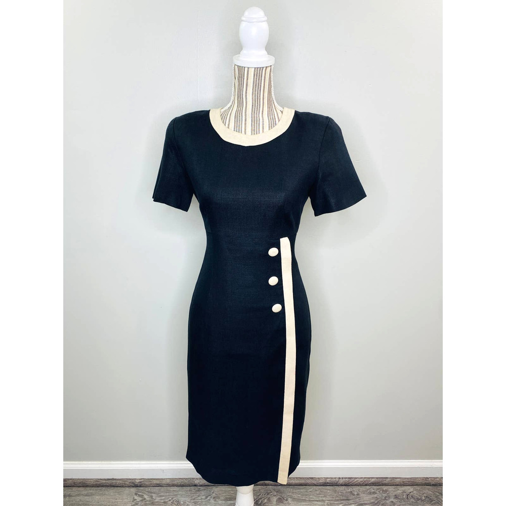 Vintage 90s Santa Fe by Jim Tremblay Sheath Dress Women 4 Career Event Classic